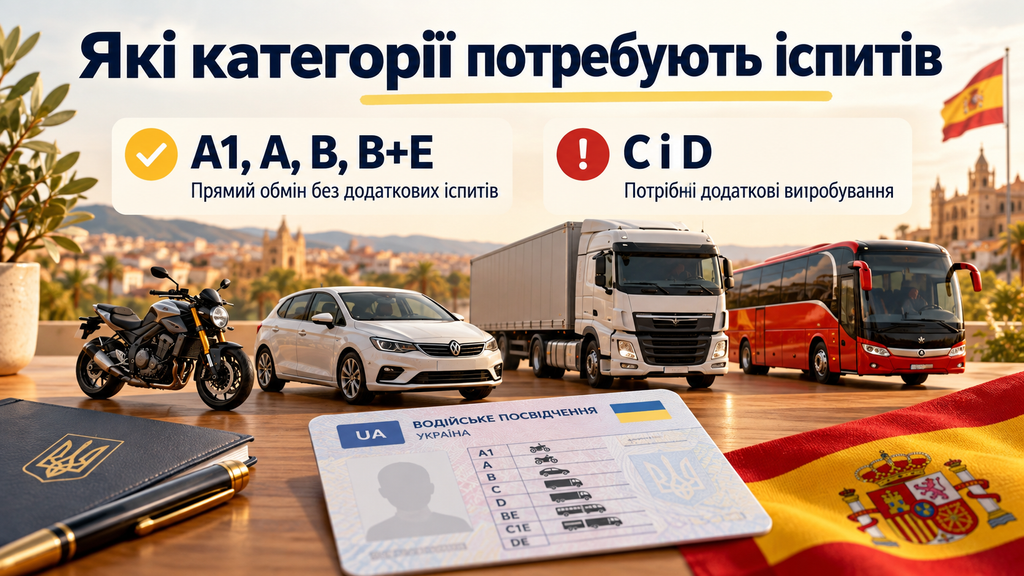 Обмін українських прав в Іспанії: кому потрібні іспити, як підтвердити проживання та подати документи через електронний офіс DGT.