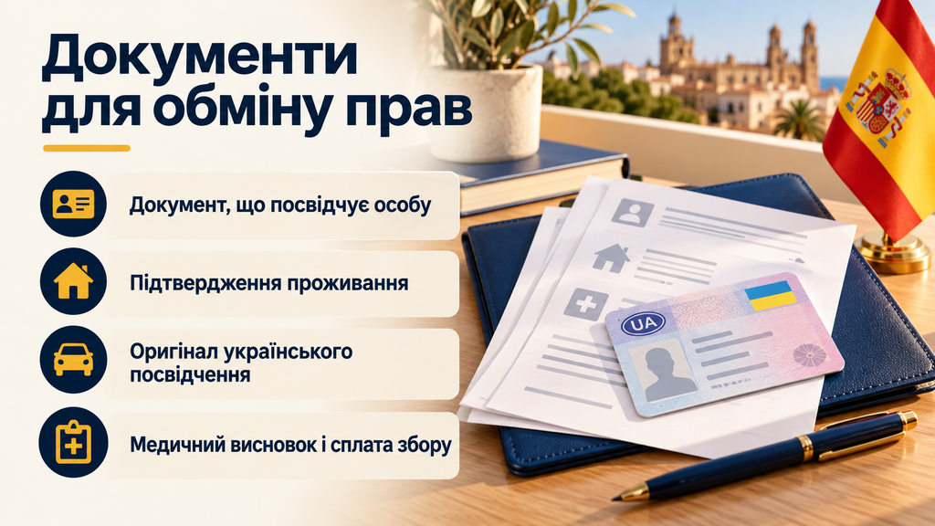 Плануєте обмін українських прав в Іспанії? Дізнайтеся про вимоги до посвідчення, підтвердження резиденції та подання онлайн-заявки.