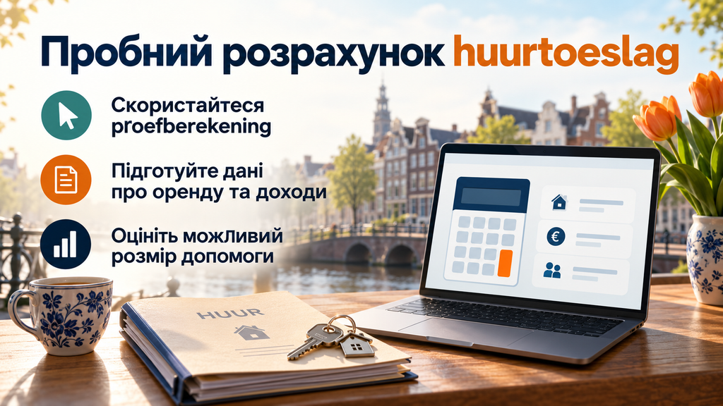 Huurtoeslag у Нідерландах для українців із тимчасовим захистом: вимоги до орендарів, пробний розрахунок і заявка в Mijn Toeslagen.